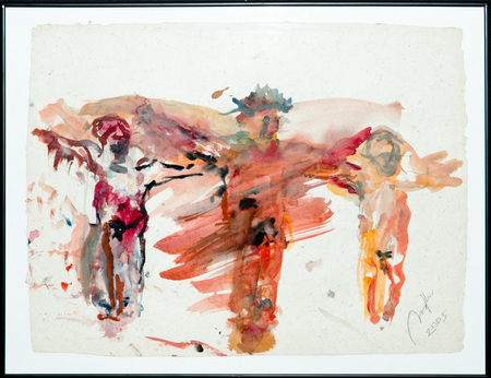 Kreuzigungsgruppe / kathbild.at/Rupprecht, Franz Josef Rupprecht Kreuzigungsgruppe, Alfred Hrdlicka, Aquarell, 2005